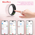 #6-#11 Pink & Black Ceramic Smart Couple Rings for Women & Men, Fitness & Sleep Tracker, Heart Rate & Stress Monitor, Cycle Tracking, IP68 Waterproof, 3–5 Day Battery, Ios & Android Compatible, with Charging Case