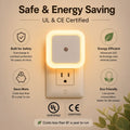 4-Pack LED Night Light with Dusk-To-Dawn Sensor, Plug-In Warm White Night Lights, Automatic On/Off Wall Night Lamps for Bedroom Bathroom Hallway, Soft Ambient Lighting for Home Safety