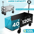 [Memorial Day]【Live】Wecharmer Collapsible Wagon with Tailgate, Wagons Carts Foldable with 350Lbs Capacity, Lightweight Portable Utility Folding Wagon Cart for Shopping Camping Sports Garden