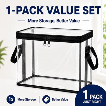 Large Clear Thick Plastic Storage Box with Hinged Lid, Heavy-Duty Durable High-Capacity Organizer for Home, Moving, Attic