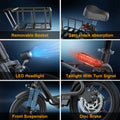 Foldable Electric Scooter with Seat and Basket, 500W Peak Motor, 48V/10.4Ah Rechargeable Battery, LED Headlight, Rear Disc Brakes, Dual Shock Absorbers, Adjustable Height, Customizable Size, 22MPH Max Speed, 28Miles Max Range