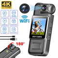 4K Wifi Mini Camera Ultra HD Portable Digital Video Recorder with Infrared Night Vision for Police Bodycam Sports DV and Riding
