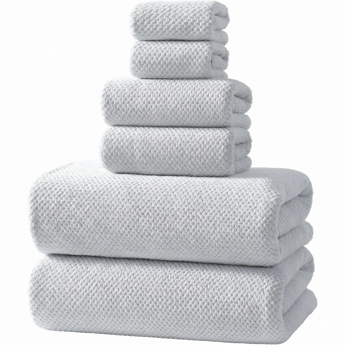 REDKISS Black Towel Set: a 6-Piece Set of Premium, Soft Bath Towels. This Ultra-Absorbent, Luxurious 6-Piece Set Includes 2 Bath Towels, 2 Hand Towels, and 2 Face Towels, Perfect for Everyday Use in Bathrooms, Gyms, Hotels, and Spas.