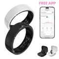 #6-#11 Pink & Black Ceramic Smart Couple Rings for Women & Men, Fitness & Sleep Tracker, Heart Rate & Stress Monitor, Cycle Tracking, IP68 Waterproof, 3–5 Day Battery, Ios & Android Compatible, with Charging Case