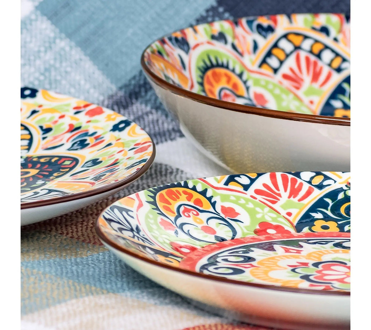 10 Strawberry Street Set of 6 Fiesta Bloom Dinner Plates