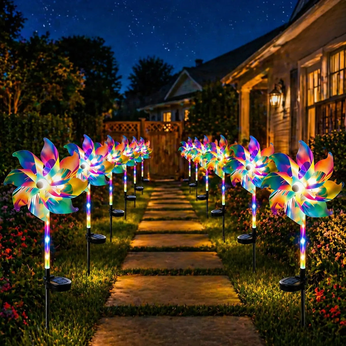 Waterproof LED Solar Wind Spinner - Light up Your Garden with Every Breeze Decor Yard