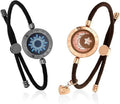 Long Distance Touch Light Up&Vibrate Bracelets for Couples, Long Distance Relationship Gifts Smart Sun&Moon Love Bracelet