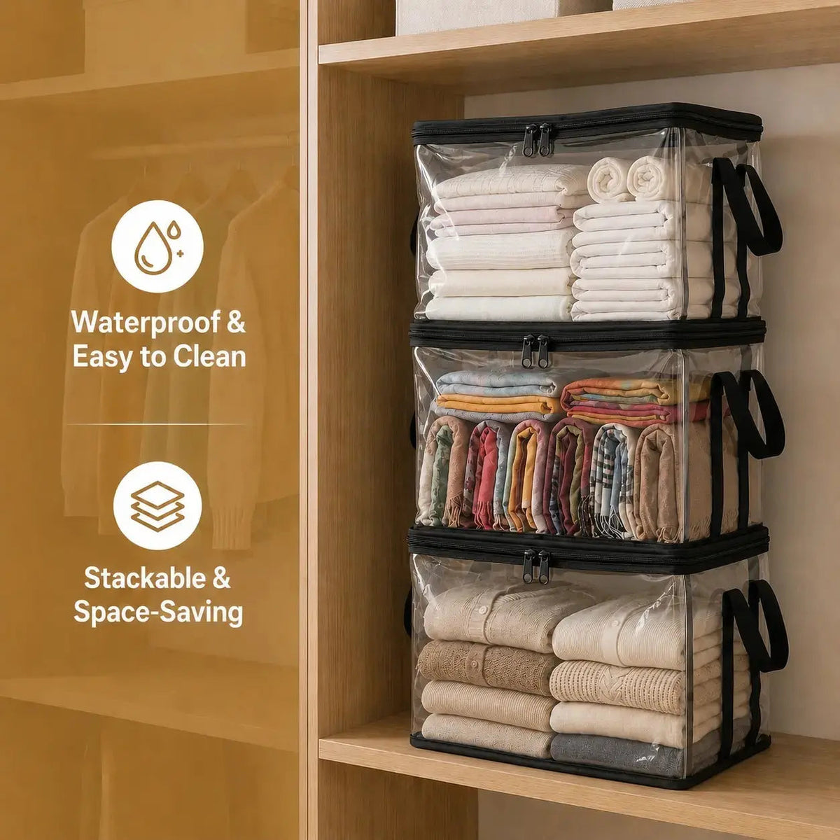 Large Clear Thick Plastic Storage Box with Hinged Lid, Heavy-Duty Durable High-Capacity Organizer for Home, Moving, Attic
