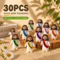 30 Pcs Colorful Mini Jesus Rubber Figurines, Original Hide and Seek Jesus Figures, Religious Party Favors for Christmas, Baptism & Sunday School Christian Gifts