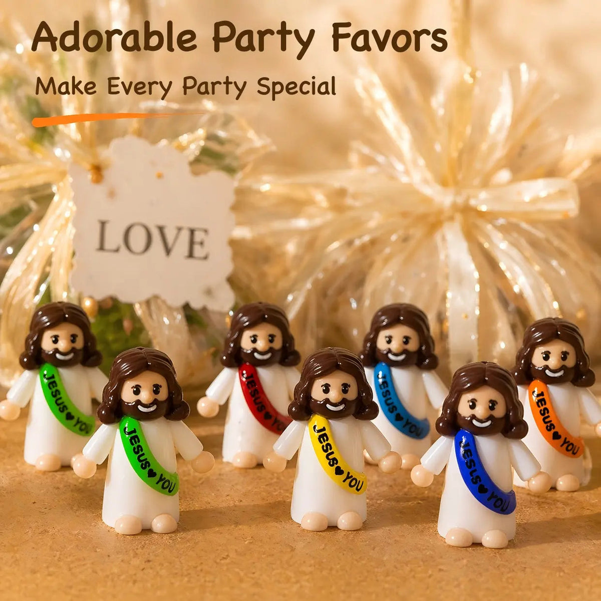 30 Pcs Colorful Mini Jesus Rubber Figurines, Original Hide and Seek Jesus Figures, Religious Party Favors for Christmas, Baptism & Sunday School Christian Gifts